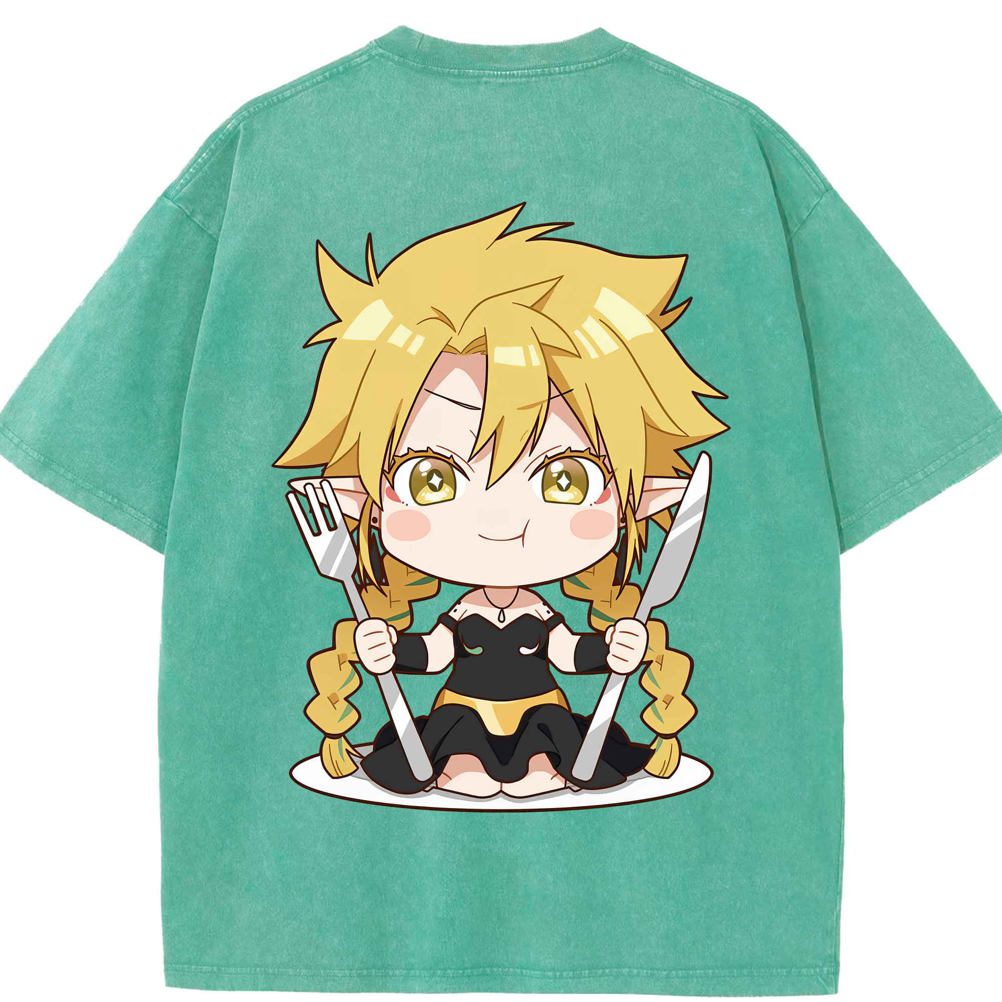 （画像用） 転スラ Regarding Reincarnated to Slime 綿100% ヴィンテージ風 半袖Tシャツ（背面プリント）